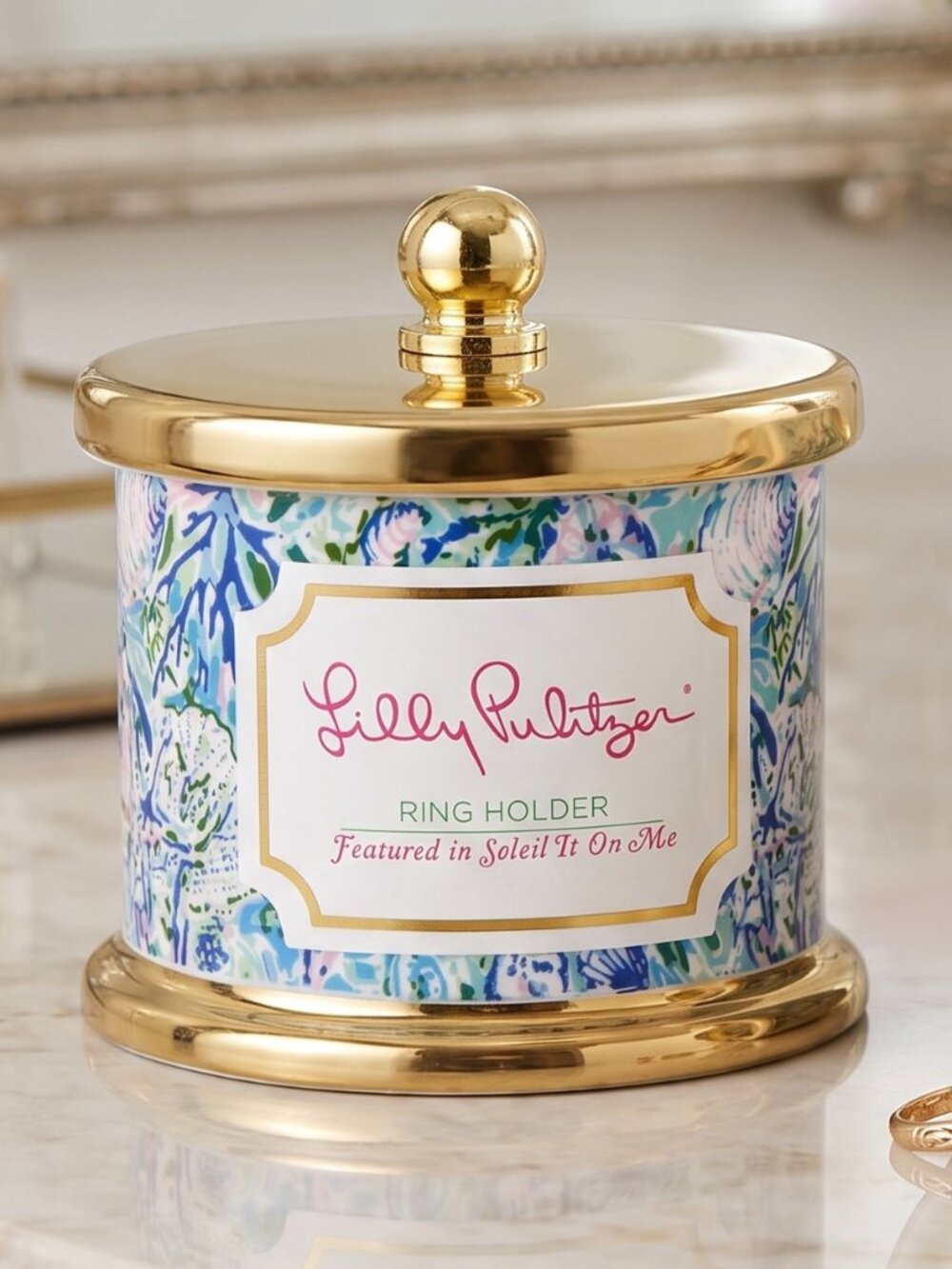 Lilly Pulitzer Soleil It On Me Ring Holder With Lid